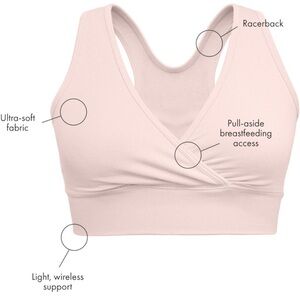 French Terry Racerback Nursing & Sleep Bra | Soft Pink - Busty (E-I) / L